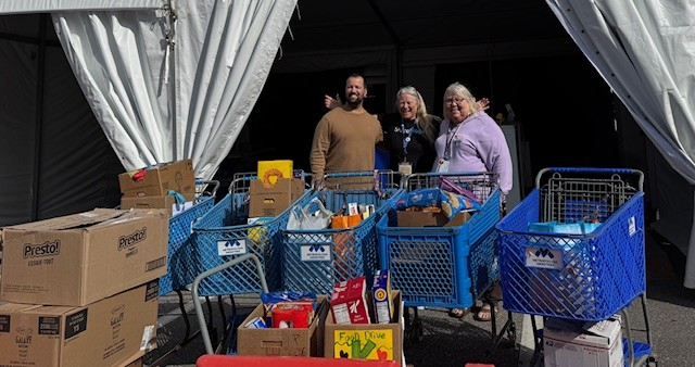 Food Drive Donations - <p>The AES Student Leadership Team hosted our annual food supply drive that helps support Metropolitan Ministries.  AES collected a total of 460 pounds of food to help families during the holidays.</p>